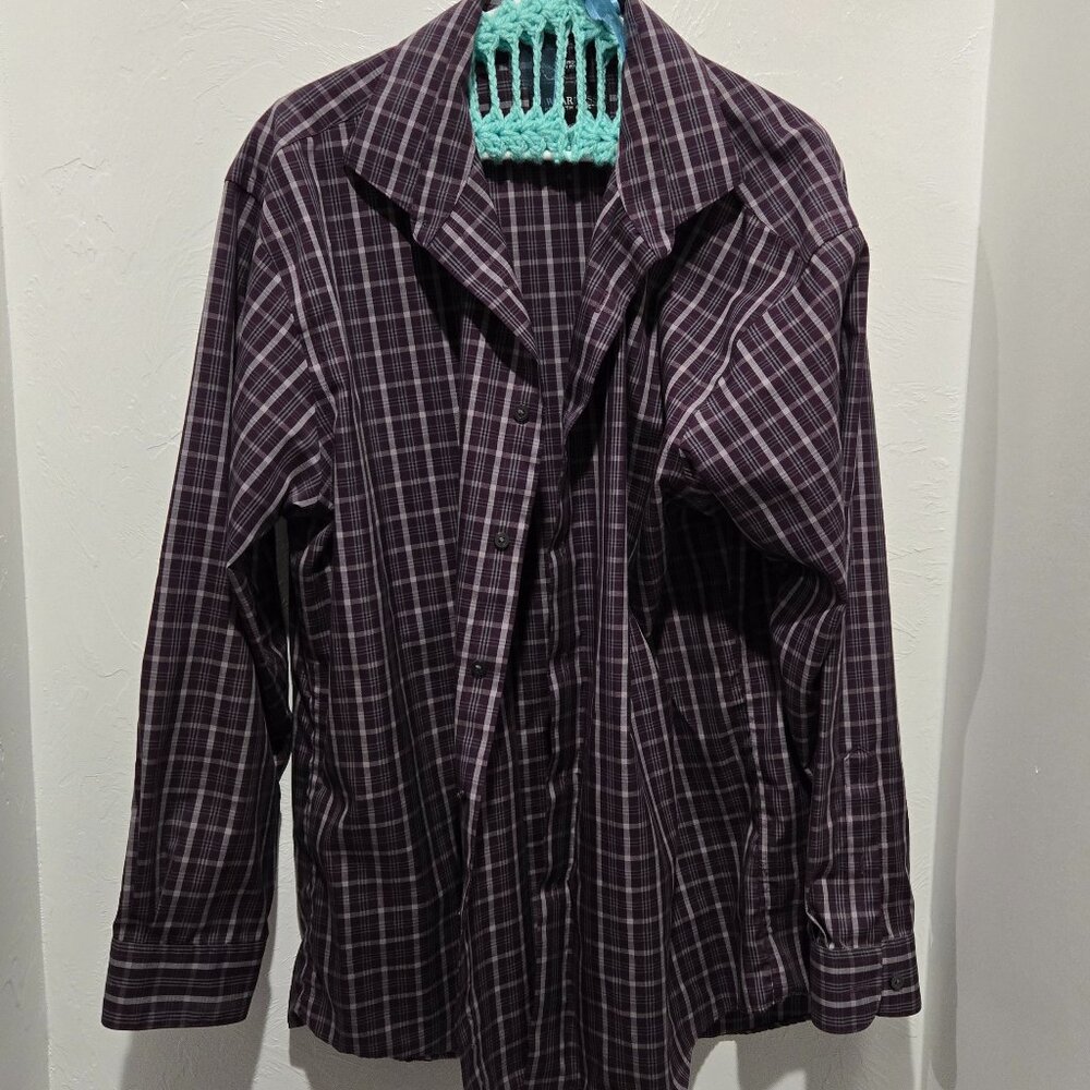 Kenneth Cole Men’s Long Sleeve Dress Shirt – Size 18 (34/35) – 100% Cotton